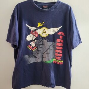 Vintage Snoopy Military Airborne Performance Team T-Shirt Size Large Made In USA